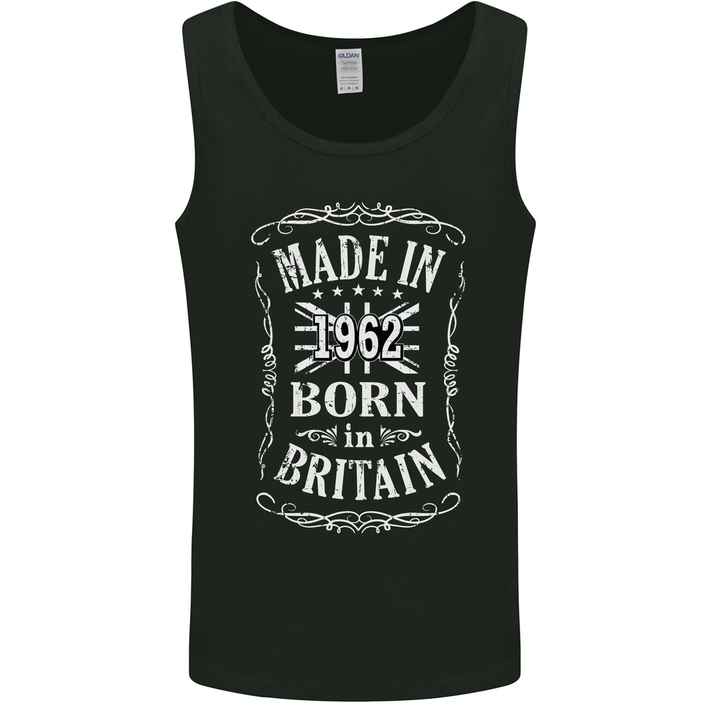 Born In Britain 63rd Birthday Made 1962 Mens Vest Tank Top