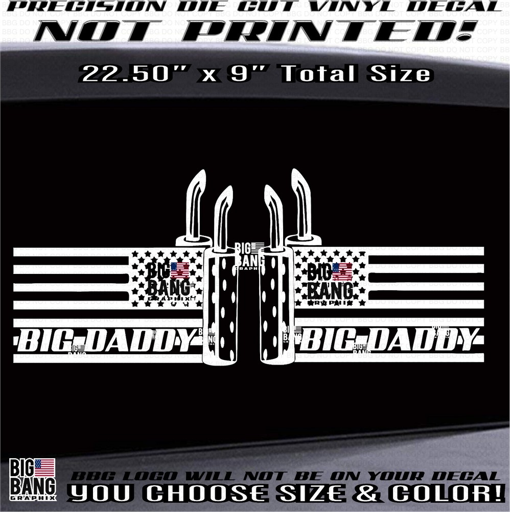 USA Trucker Semi Rig Vinyl Decal Big Daddy Driver Sticker Funny Sexy Flag  