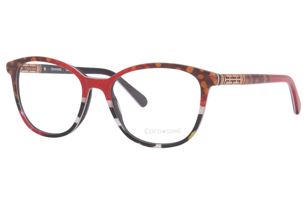 Coco Song CV193 04 Red/Black Full Rim Eyeglasses Frame for Women 50mm