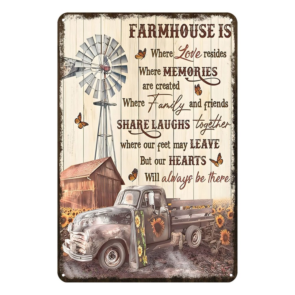 Aenaon Farmhouse Metal Tin Sign Vintage Home Kitchen Garage Bar Cave Wall Nos...