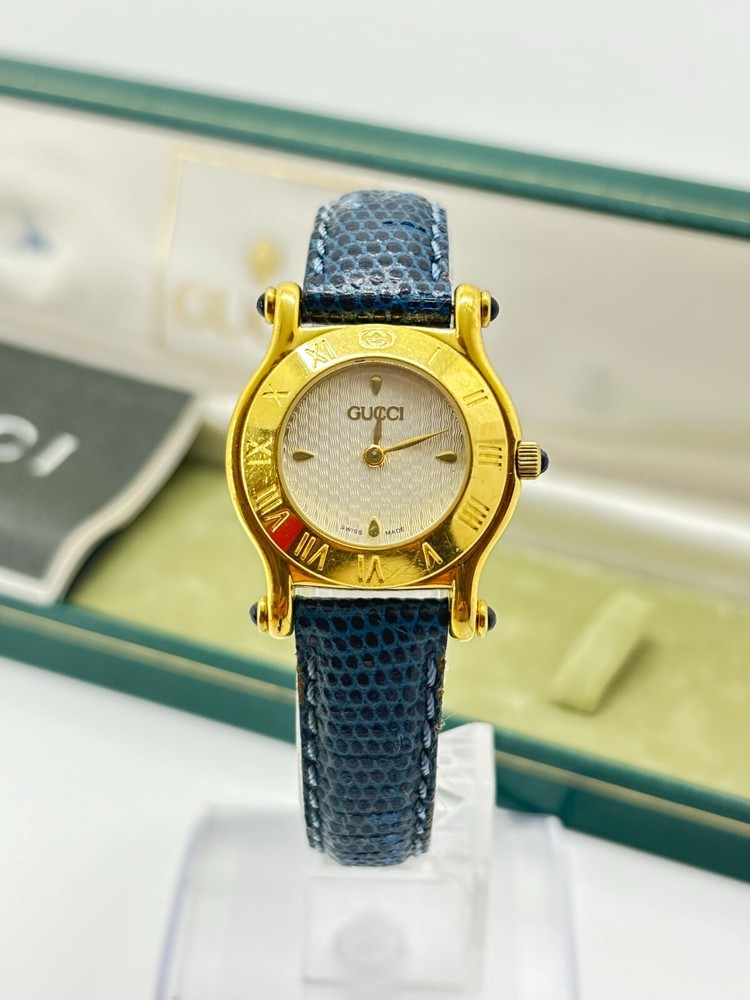 GUCCI 6500L Cream Gold Quartz Women's Watch Exc+5 w Box Working
