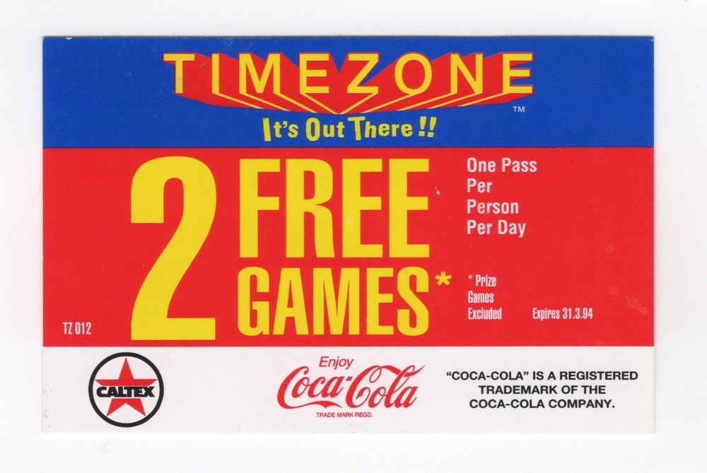 Coca-Cola Expired Time Zone Voucher 1994-image