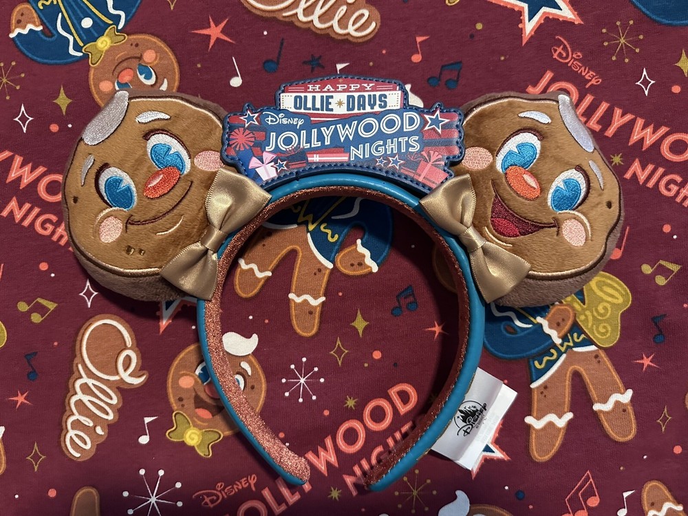 2024 Disney Parks Jollywood Nights Ollie Gingerbread Ears Headband