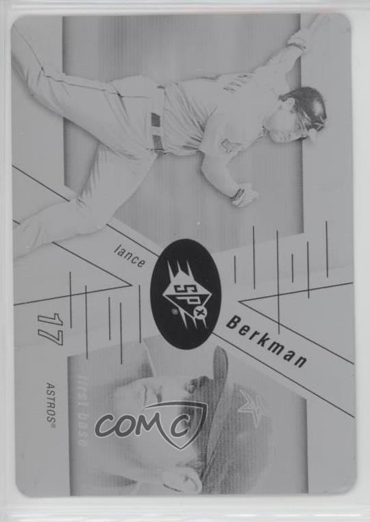 2007 SPx 1/1 Black Printing Plate Lance Berkman #68