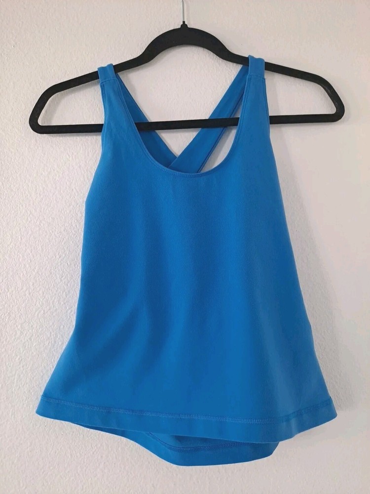Lululemon Athletica Blue Workout Top Gym Excercise Top Size 10