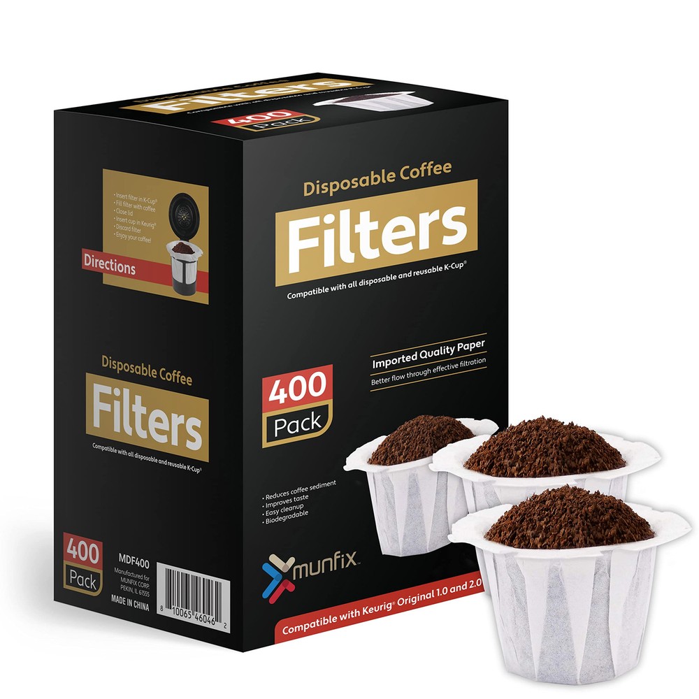 Disposable 400 Count Paper Coffee Filters Compatible with Keurig Brewers