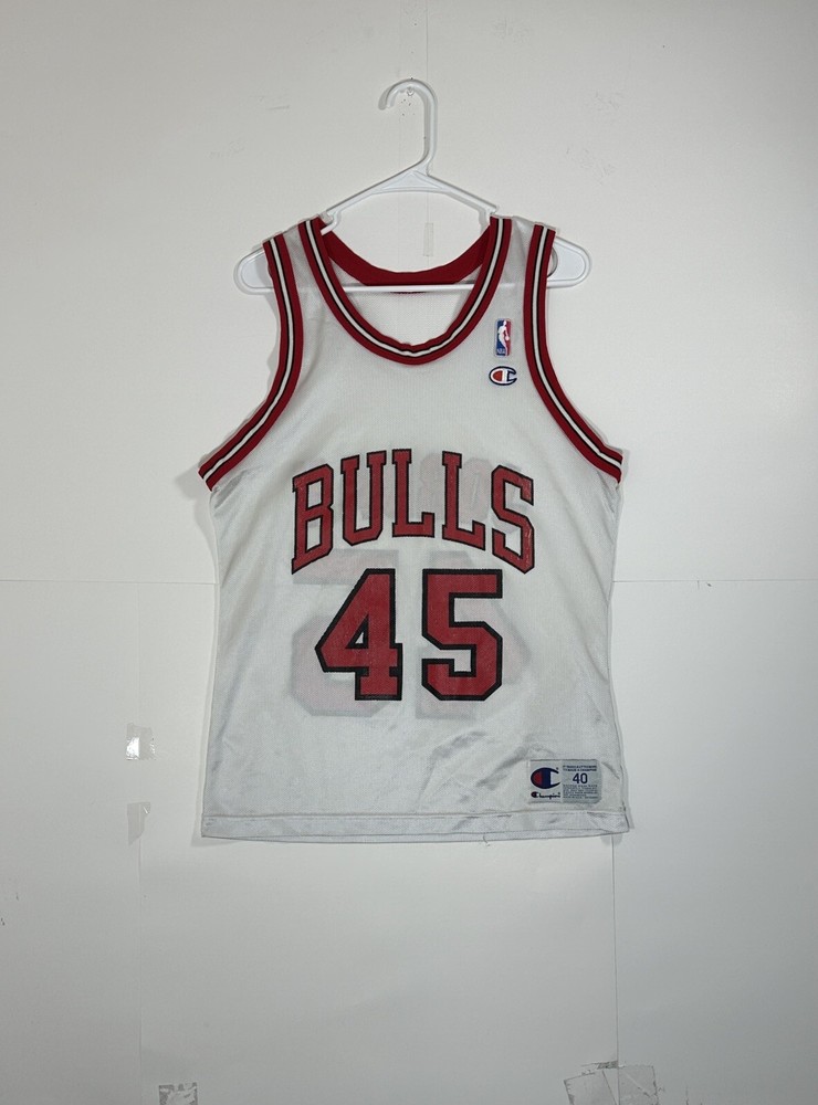 Vintage Michael Jordan #45 Chicago Bulls White NBA Jersey - Men's Size 40