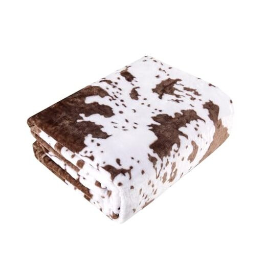 Cow Print Blanket for Kids Fleece Light and Soft Wool Blanket Suitable for