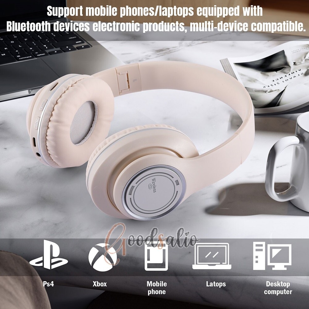 Wireless Bluetooth Headband Headset with Over-Ear Design