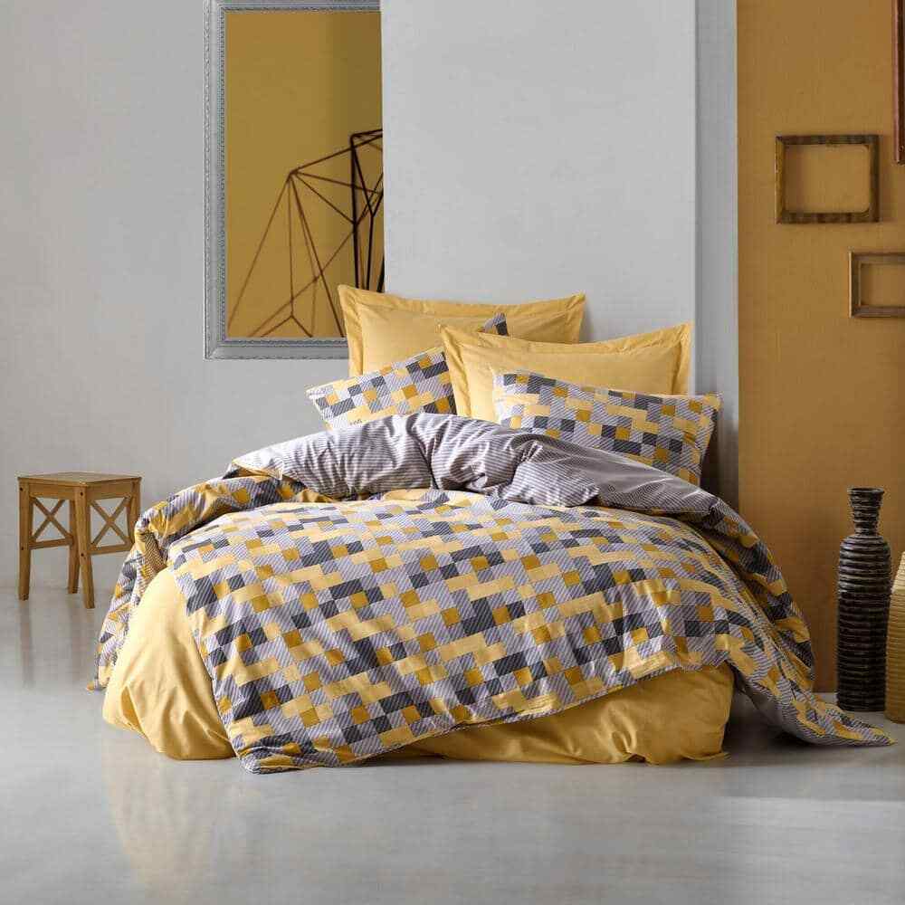 Yellow Geometry Duvet Cover Set,Full Size Duvet Cover,1 Duvet Cover