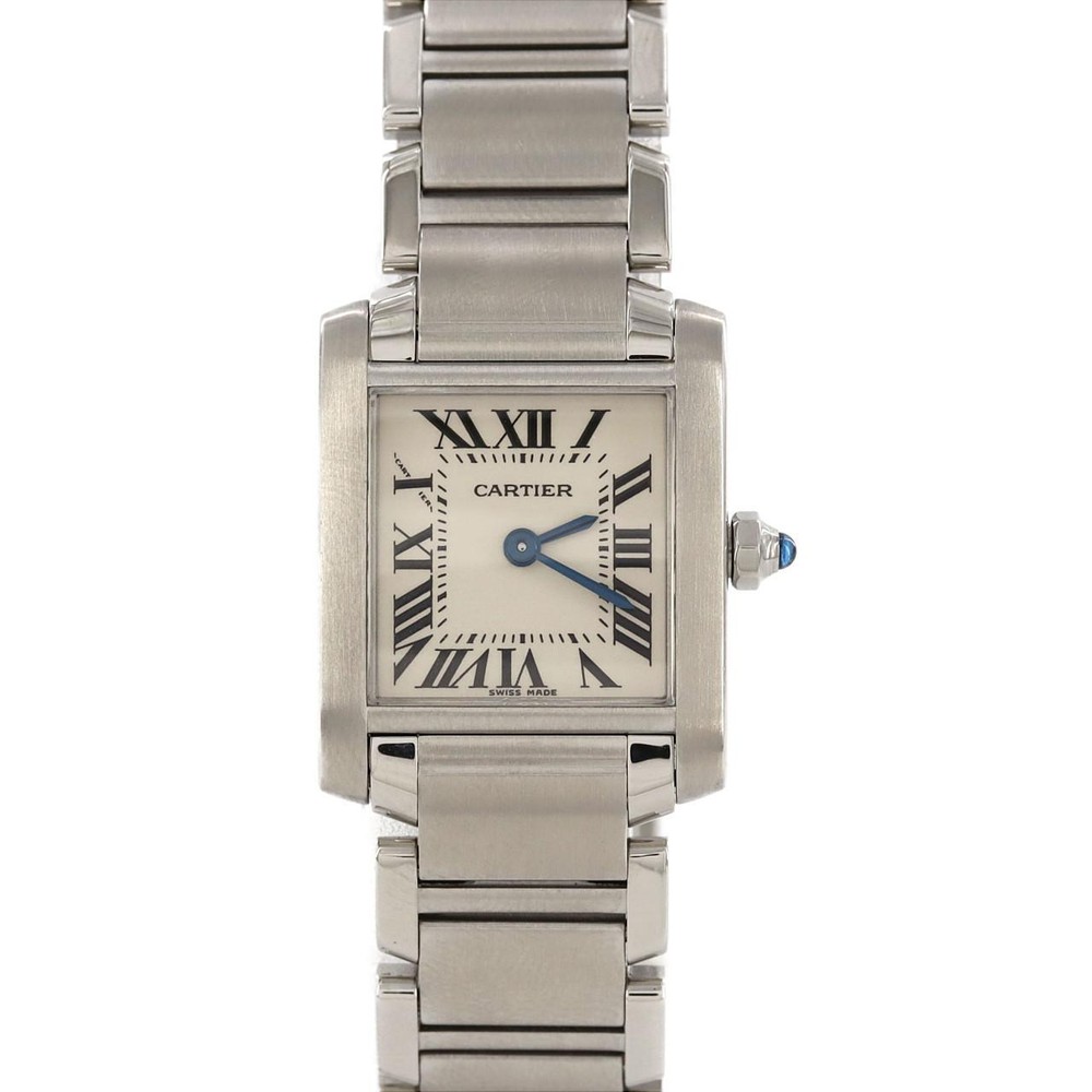 Authentic Cartier Tank Francaise SM W51008Q3 Stainless Steel Quartz Watch Ref 2700039873771