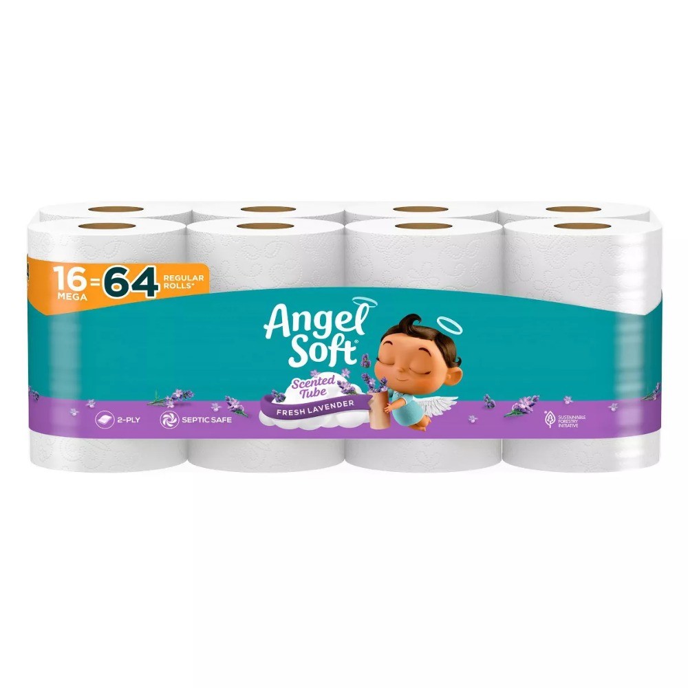 16 Lavender Angel Soft Toilet Paper ,lavender,Mega,