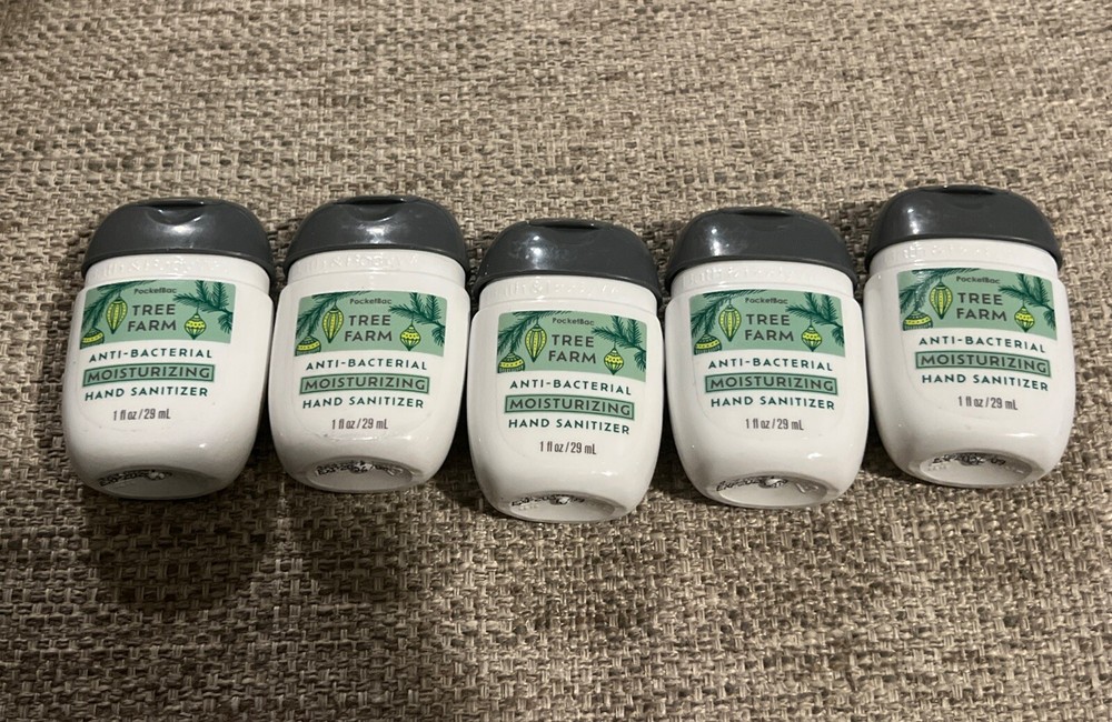 5 BATH & BODY WORKS TREE FARM POCKETBAC ANTI BAC MOISTURIZING HAND GEL SANITIZER