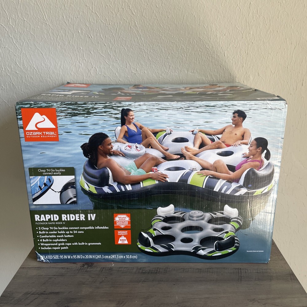 Ozark Trail Rapid Rider IV Quadruple River Tube w/built in cooler and cupholders