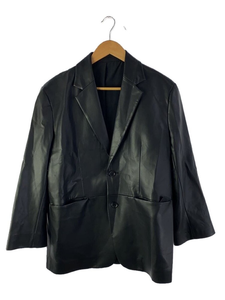 Mila Owen Black Polyester Plain Leather Blouson Jacket 09Wfj244110