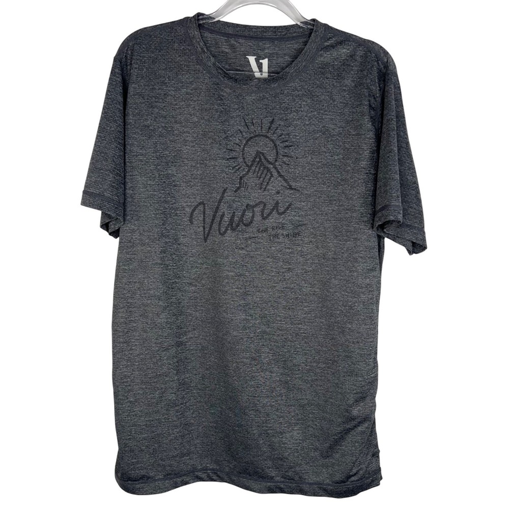 Vuori The Rise The Shine Performance T-Shirt in Heather Gray Size Medium