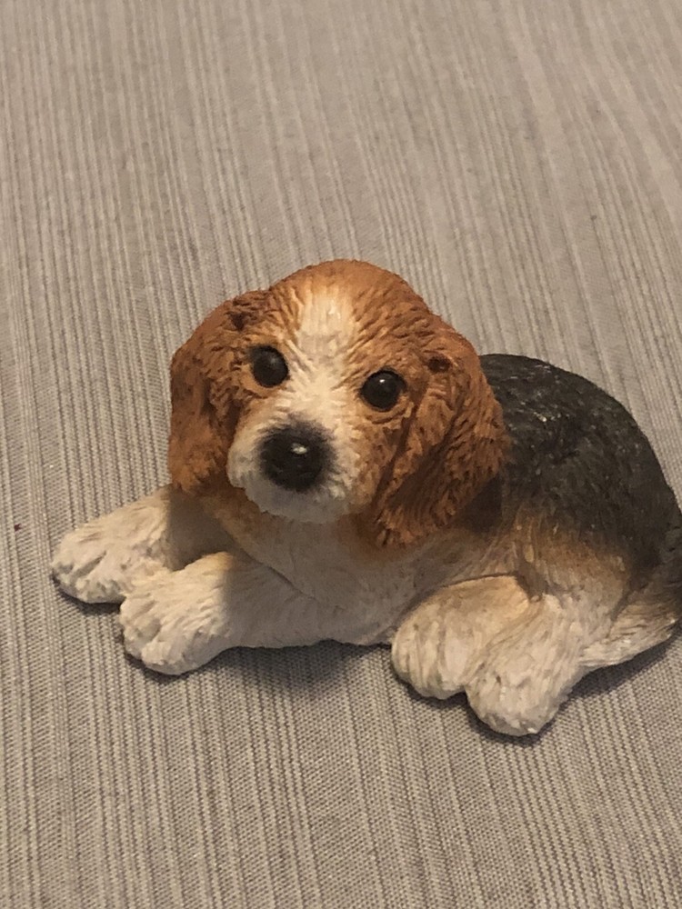 Stone Critter Littles Sitting Beagle Pup Made In USA 2” SCL-027 1988