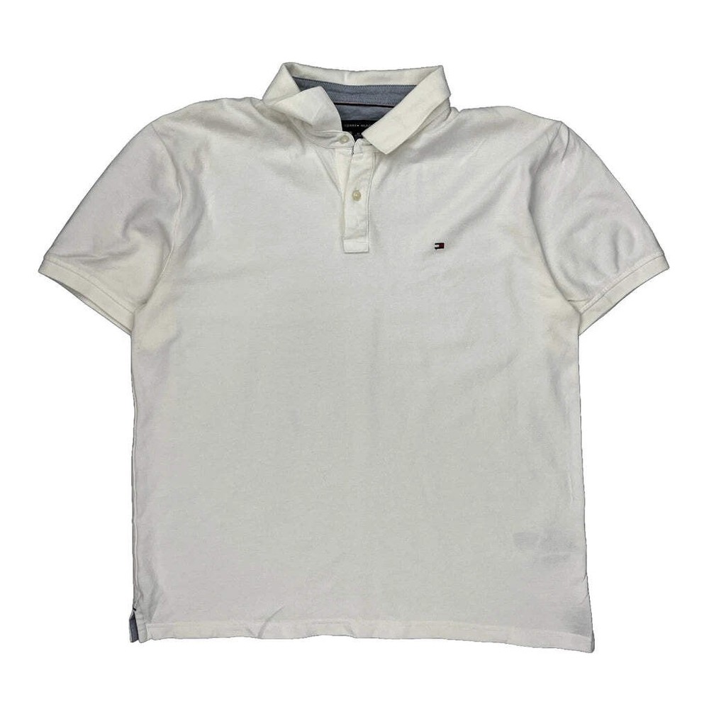 Tommy Hilfiger Polo Shirt - XL White Cotton