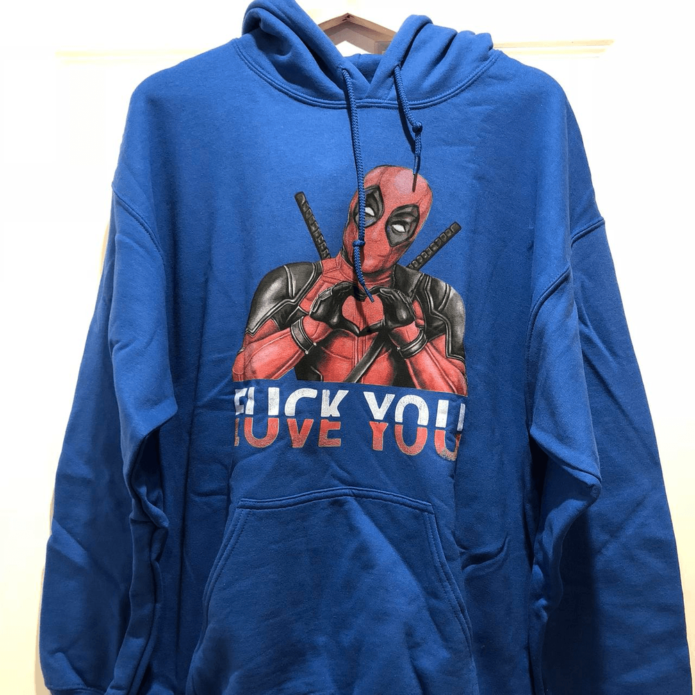 Deadpool Two Faced Hoodie Men’s Size Large