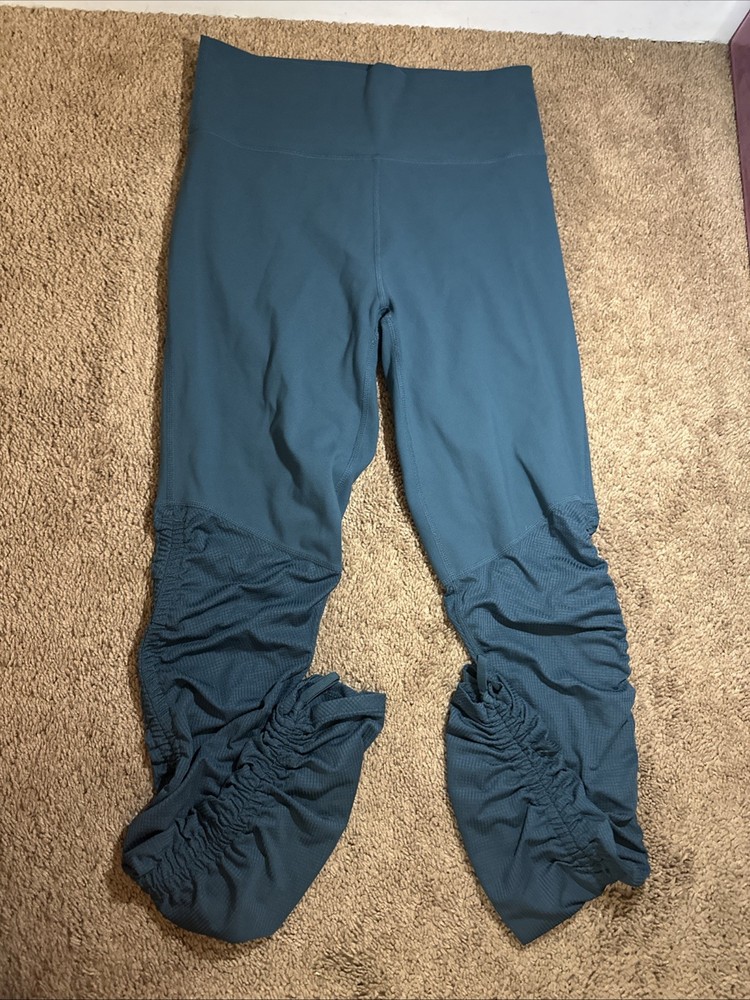 Fabletics Cashel Foldover Pureluxe Cinchable Leggings Women's M Teal  Ruched