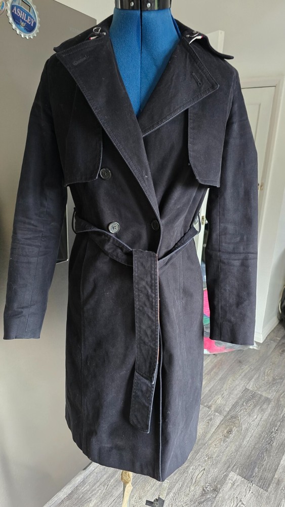 Superdry SIRENA  Boutique BLACK TRENCH COAT UK 8