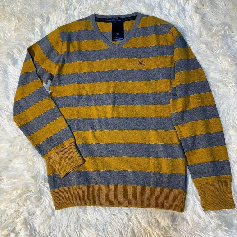 Burberry Black Label lightweight sweater wool blend striped M F/S from Japan