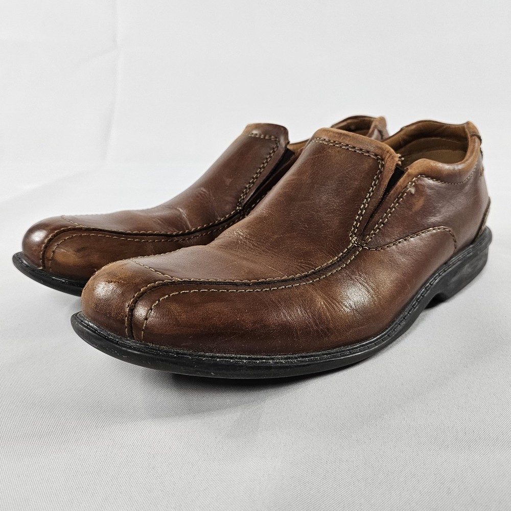 Clarks Colson Knoll Brown Leather Slip-On Loafers for Men Size 10M