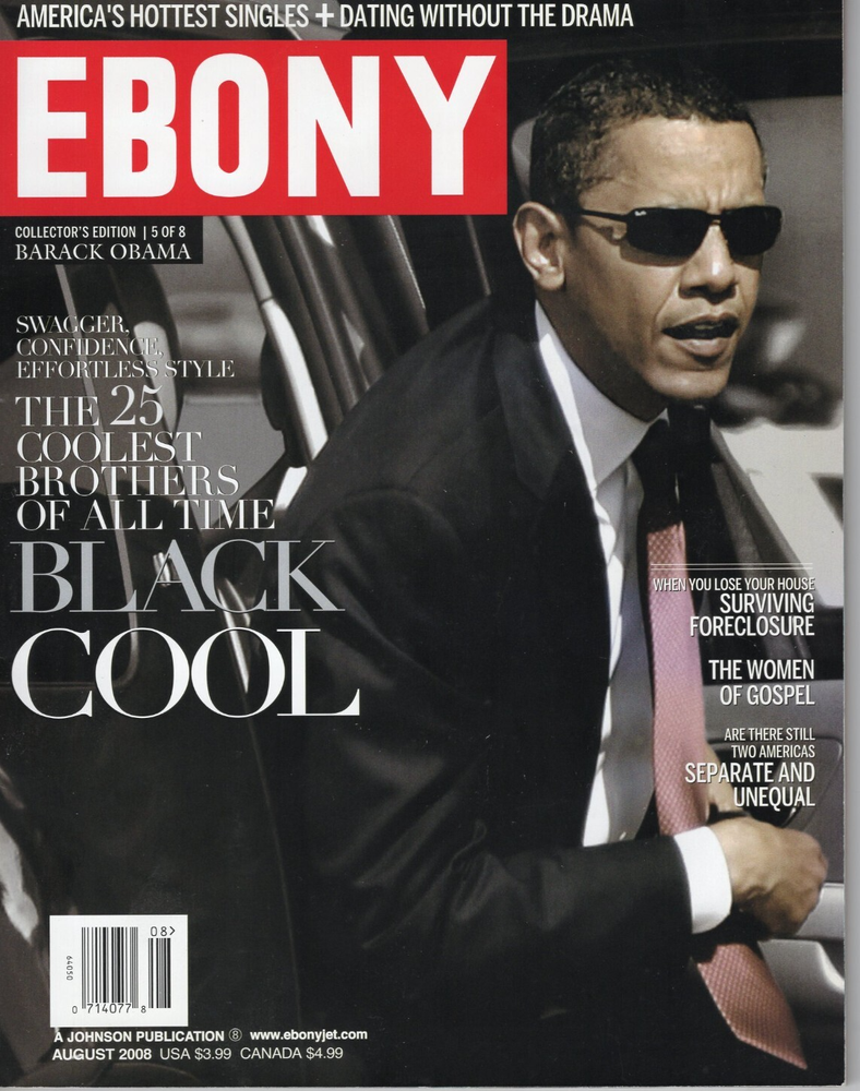 BARACK OBAMA August 2008 EBONY Magazine 1 of 8 Covers Published NO LABEL