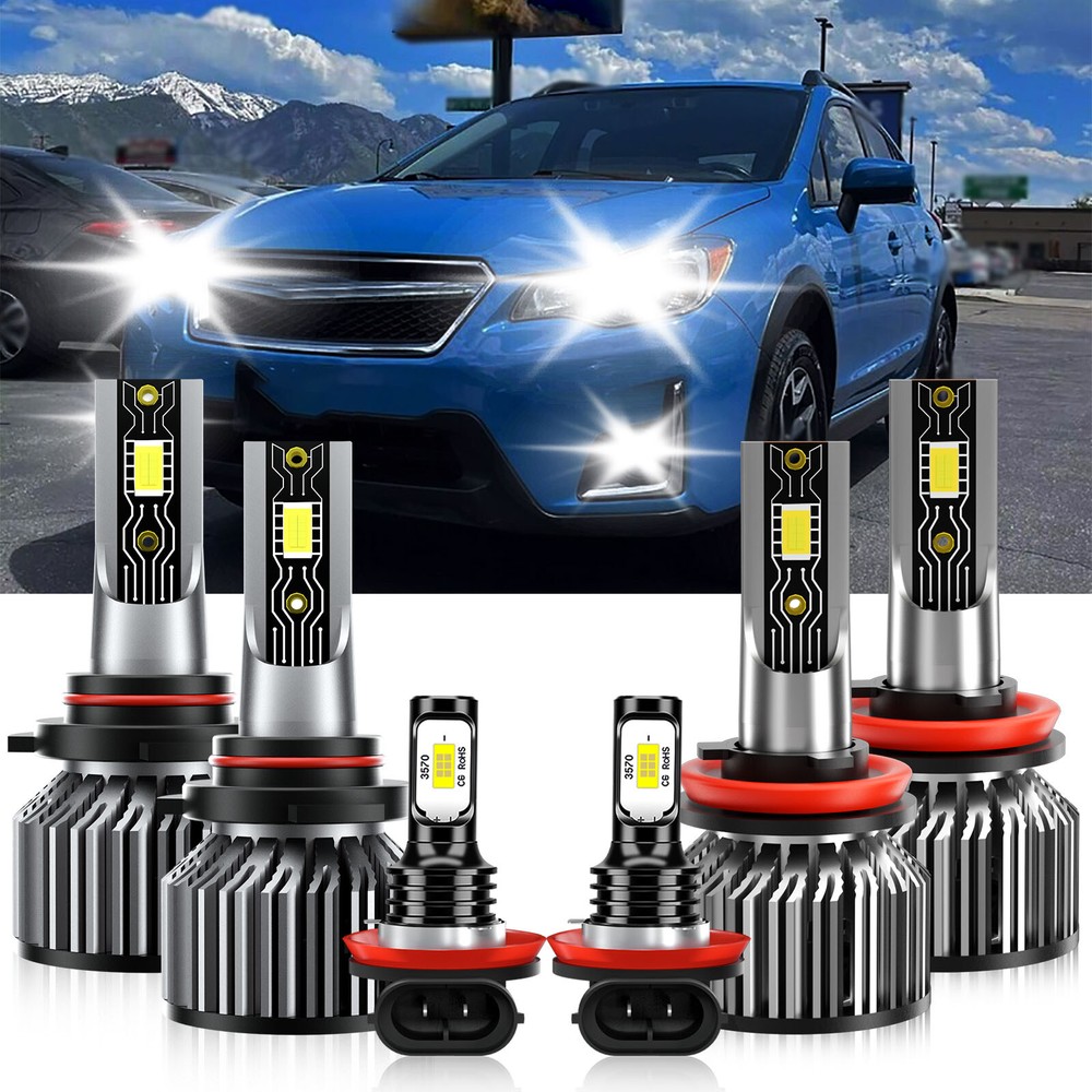 For Subaru Crosstrek 2016-2023 Combo LED Headlight High Low Beam Fog Light Bulbs