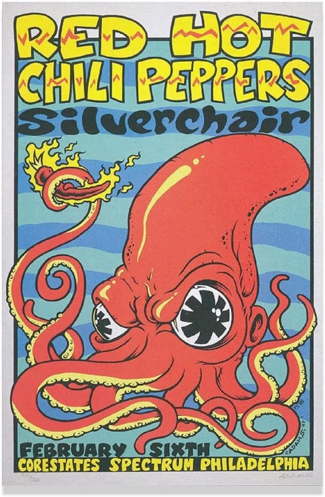 Red Hot Chili Peppers Philadelphia Concert Rock Poster Canvas Poster Wall Art
