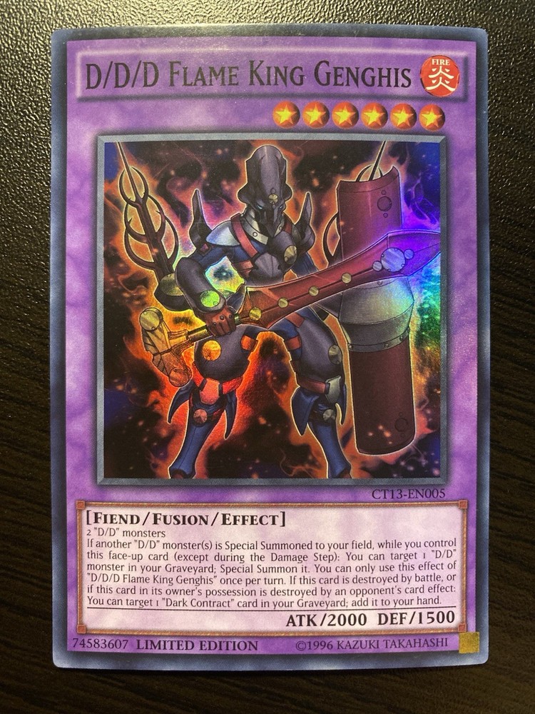 D/D/D Flame King Genghis CT13-EN005 Limited Super Rare Near Mint Card
