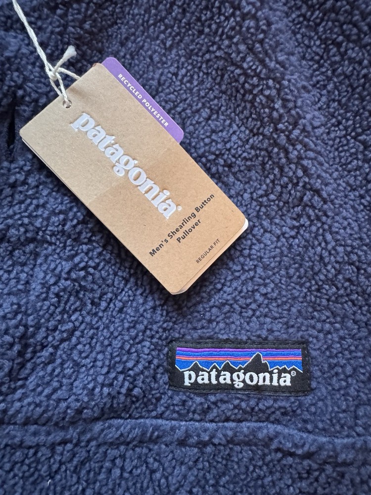 NWT Patagonia Men's Sherpa Button P/O Jacket Navy Blue Size M 914