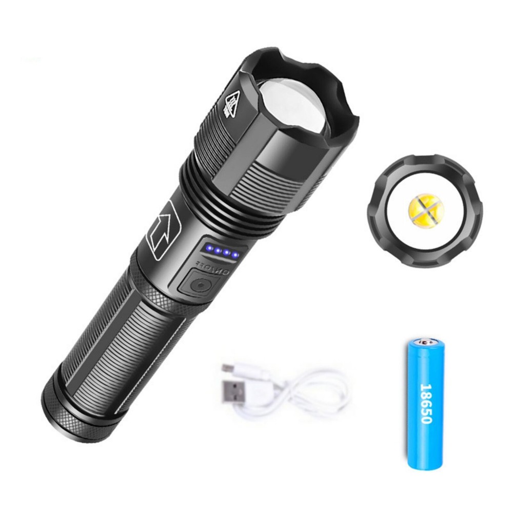 LED Flashlight 1000 lumens Super Bright Tactical Rechargeable Retractable Zoom