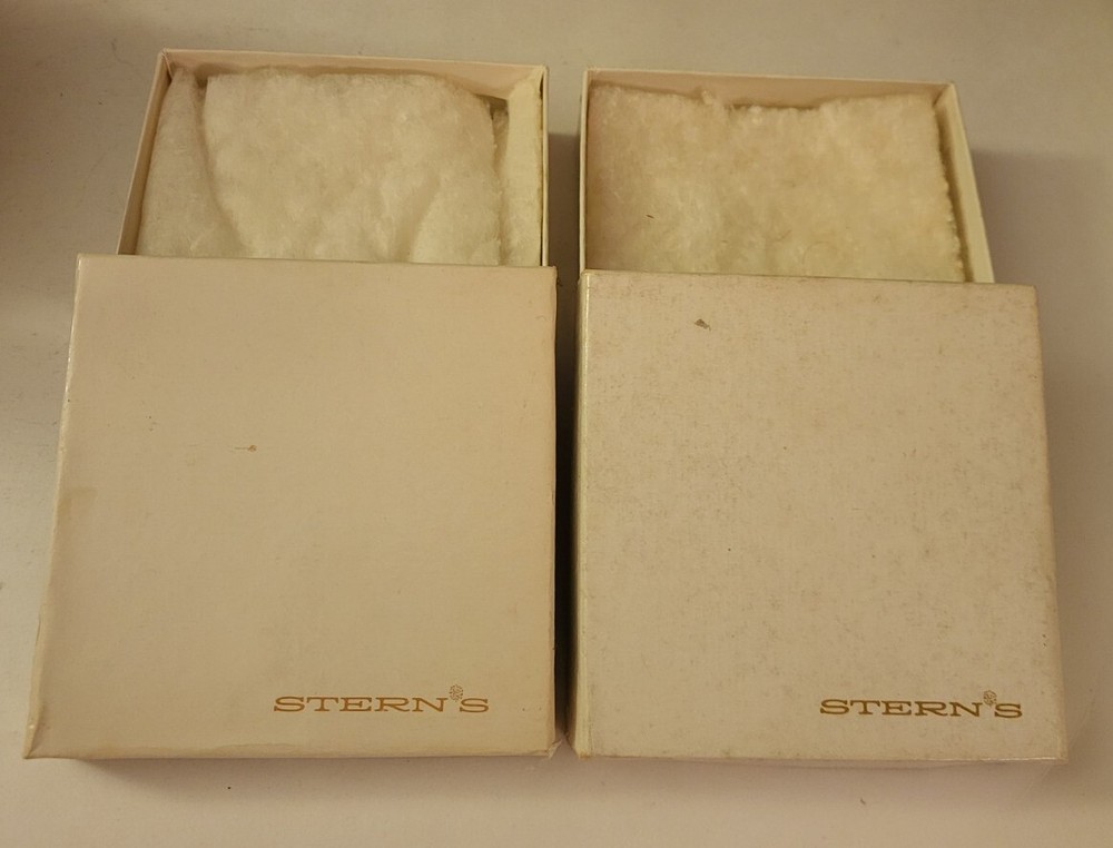 3 Vintage STERN'S Department Store Boxes - 2 Jewelry & 1 Large - Excellent Condition