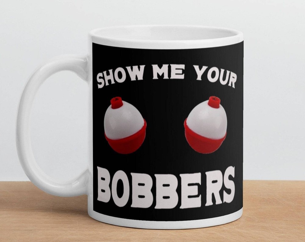 Funny Fishing Bobber White Glossy Coffee Mug Resembling a Tea Cup