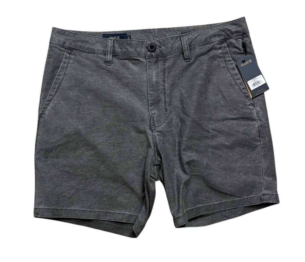 NEW Roark Shorts Mens Size 36 Gray Stone Wash Porter Wash 17