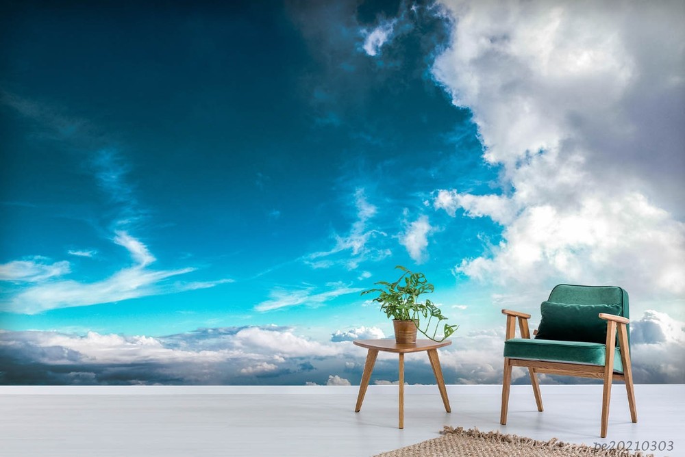 3D Blue Sky White Clouds Landscape Wall Murals Wallpaper Murals Wall Sticker