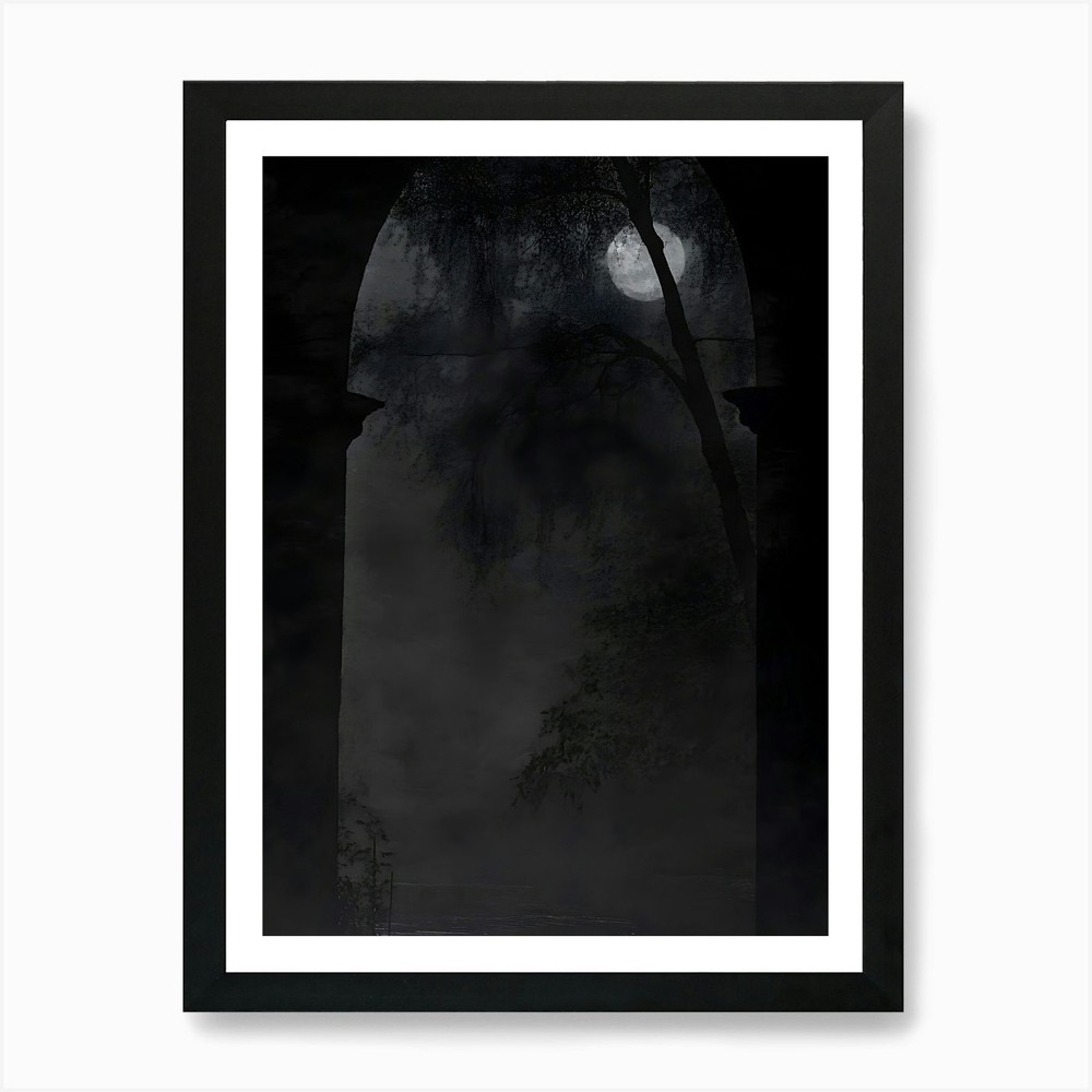 Dark Gothic Spooky Night Art Print Framed Wall Art Poster Canvas Print Picture