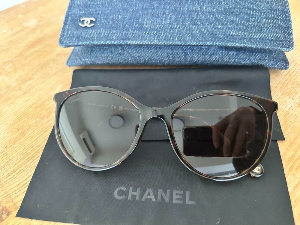 CHANEL 5448-A Brown Frame Sunglasses with Iconic Coco Mark