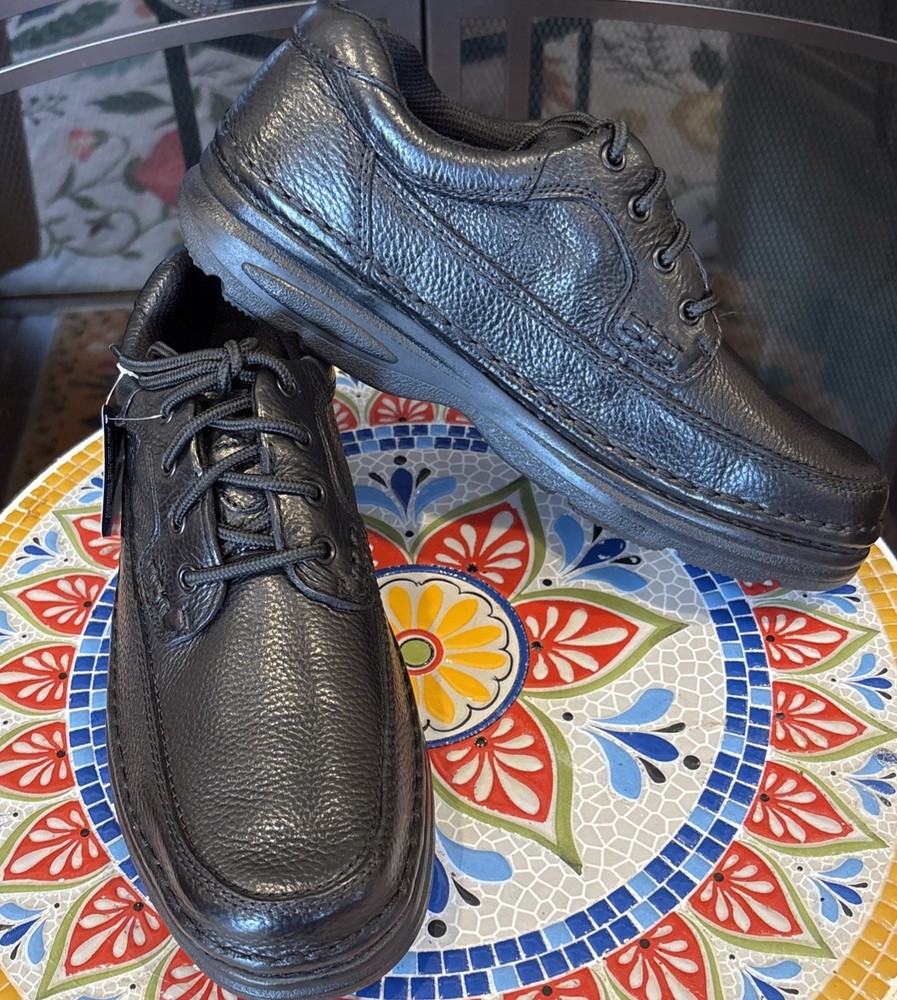 NIB Men's Nunn Bush Cameron Black Leather Oxford Dress Shoes Size 10 M Gel