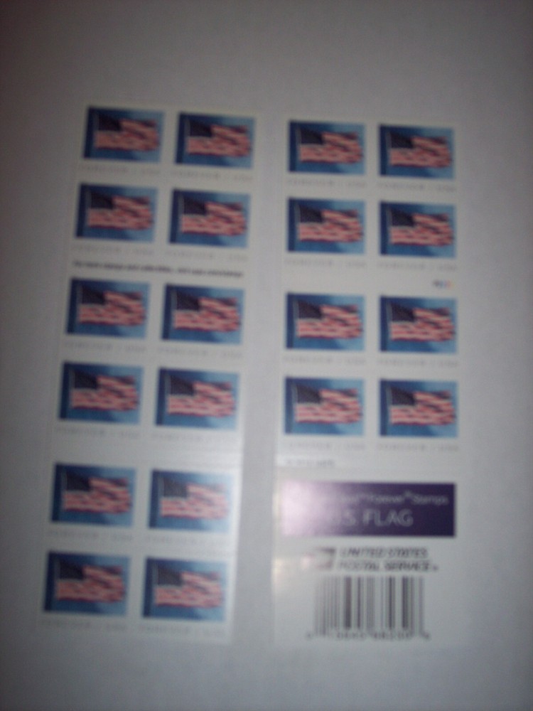 (20) USPS Forever Stamps -U.S. Flags-Free shipping-