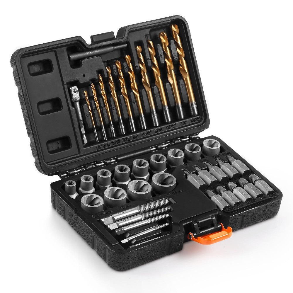 40-Piece Bolt & Screw Extractor Kit with Left-Hand Cobalt Drill Bits for Easy Removal