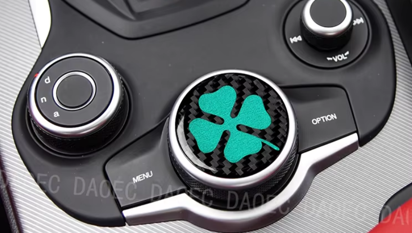 Knob Decoration Badge For Alfa Center Console Cover Stickers  Interior Accessori