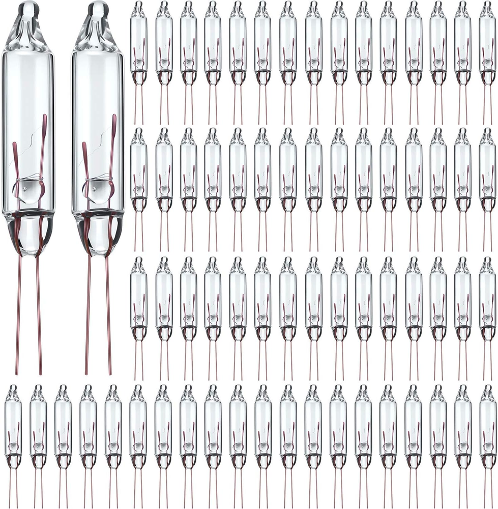 50 Pcs 3.5 Volt Mini Christmas Tree Replacement Bulbs for Incandescent String Li