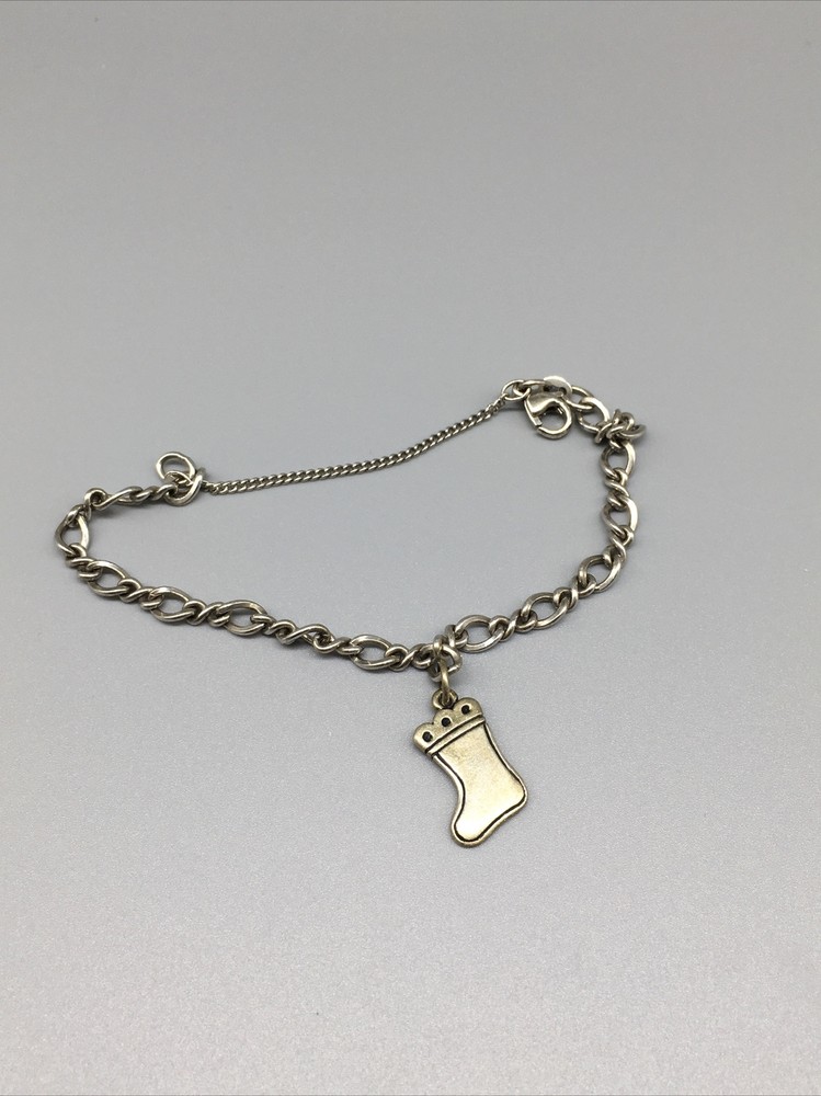 JAMES AVERY, CHRISTMAS STOCKING CHARM .925, RETIRED with James Avery bracelet