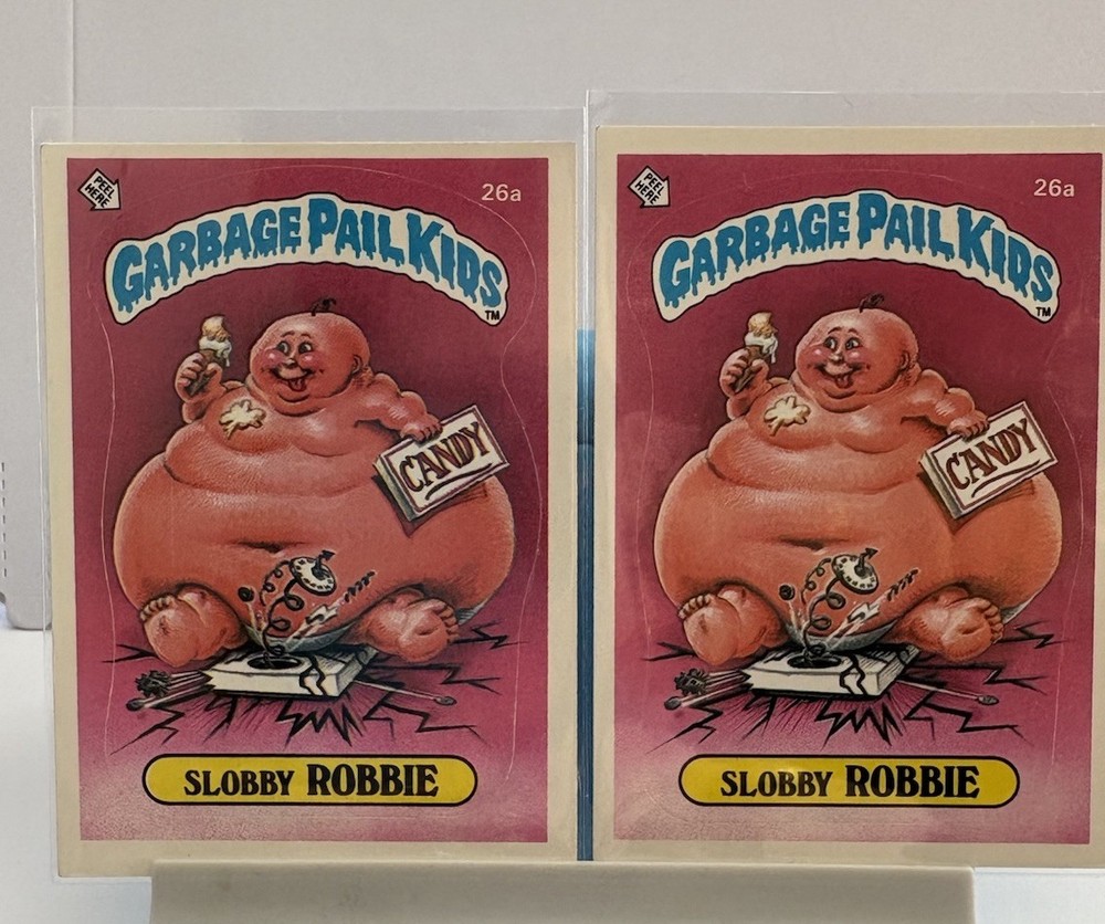 2- 1985 Topps Garbage Pail Kids GPK Card -First Series -OS1 - 26a Slobby Robbie