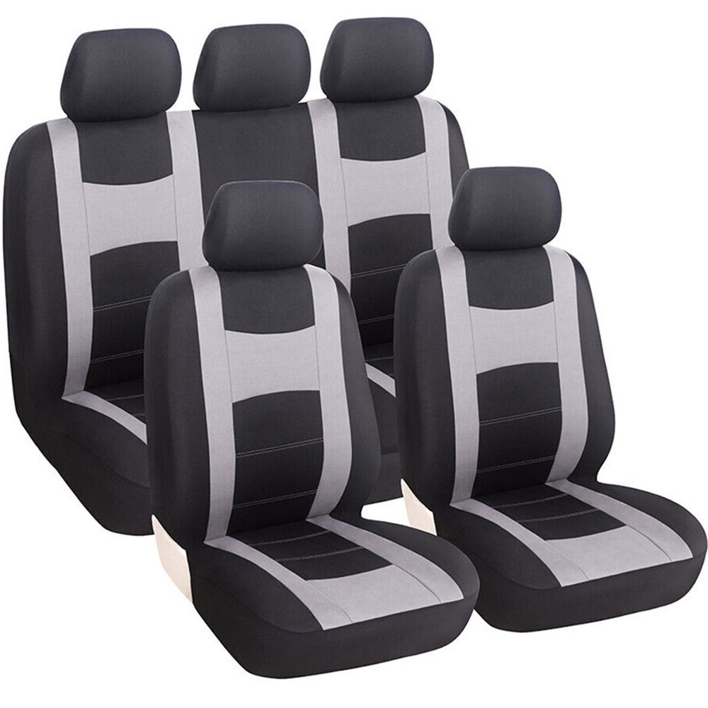 Car Seat Covers Front Rear 5-Seats Cushion Protectors Breathable Washable 9pcs