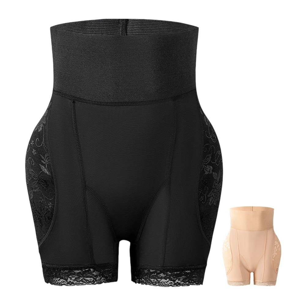 High Waist Lace Shapewear Pants with Padded Hips for Women