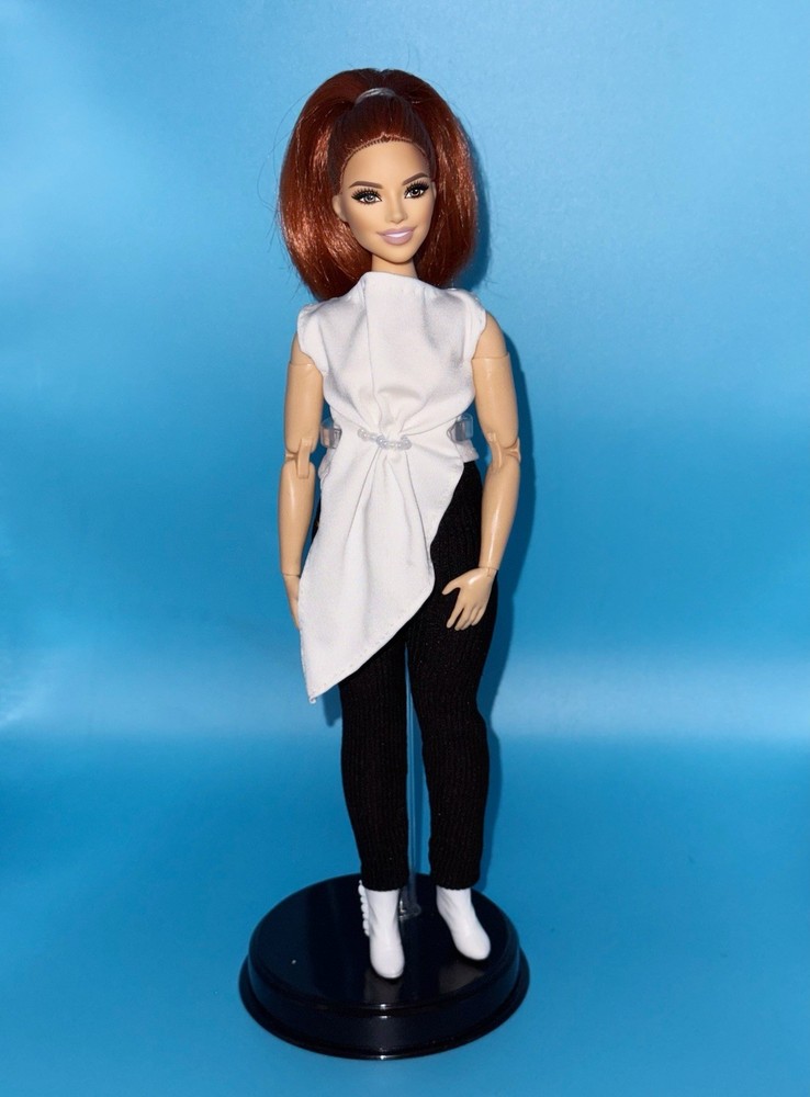 Hand-sewn Dress Top & Black Pants For Barbie Doll ( Curvy Doll )