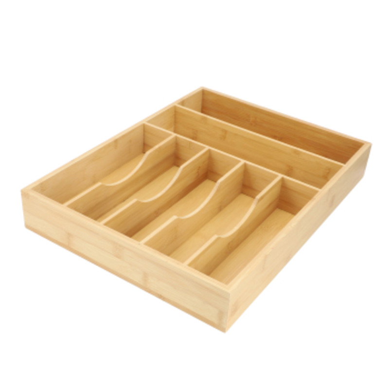 Megachef 7-Section Bamboo Drawer Organizer for Kitchen Storage